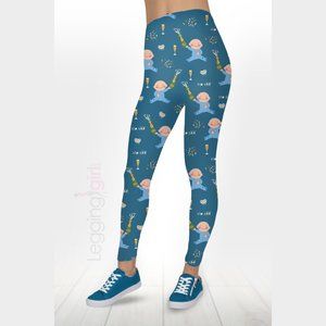It's a Boy! Printed FeatherSoft Women's Leggings Plus Size (Fits 14-20)
